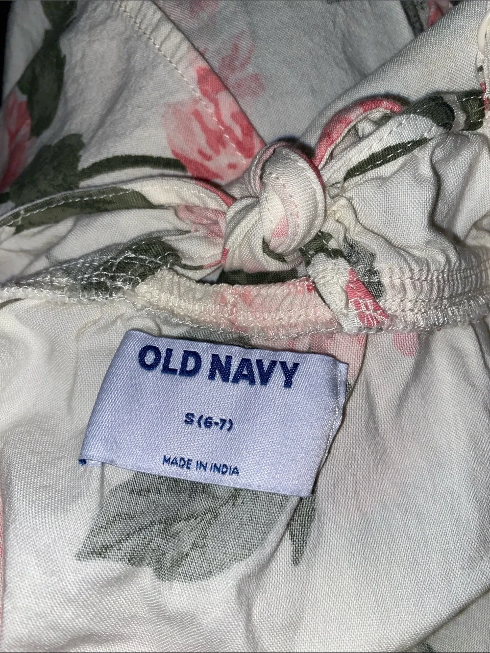 Girls Old Navy White Tank Top with Pink Floral Print - Picture 2 of 4